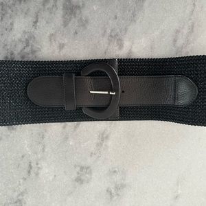 Arden B black stretch leather buckle belt.  Size M/L.  Never worn.  Like new